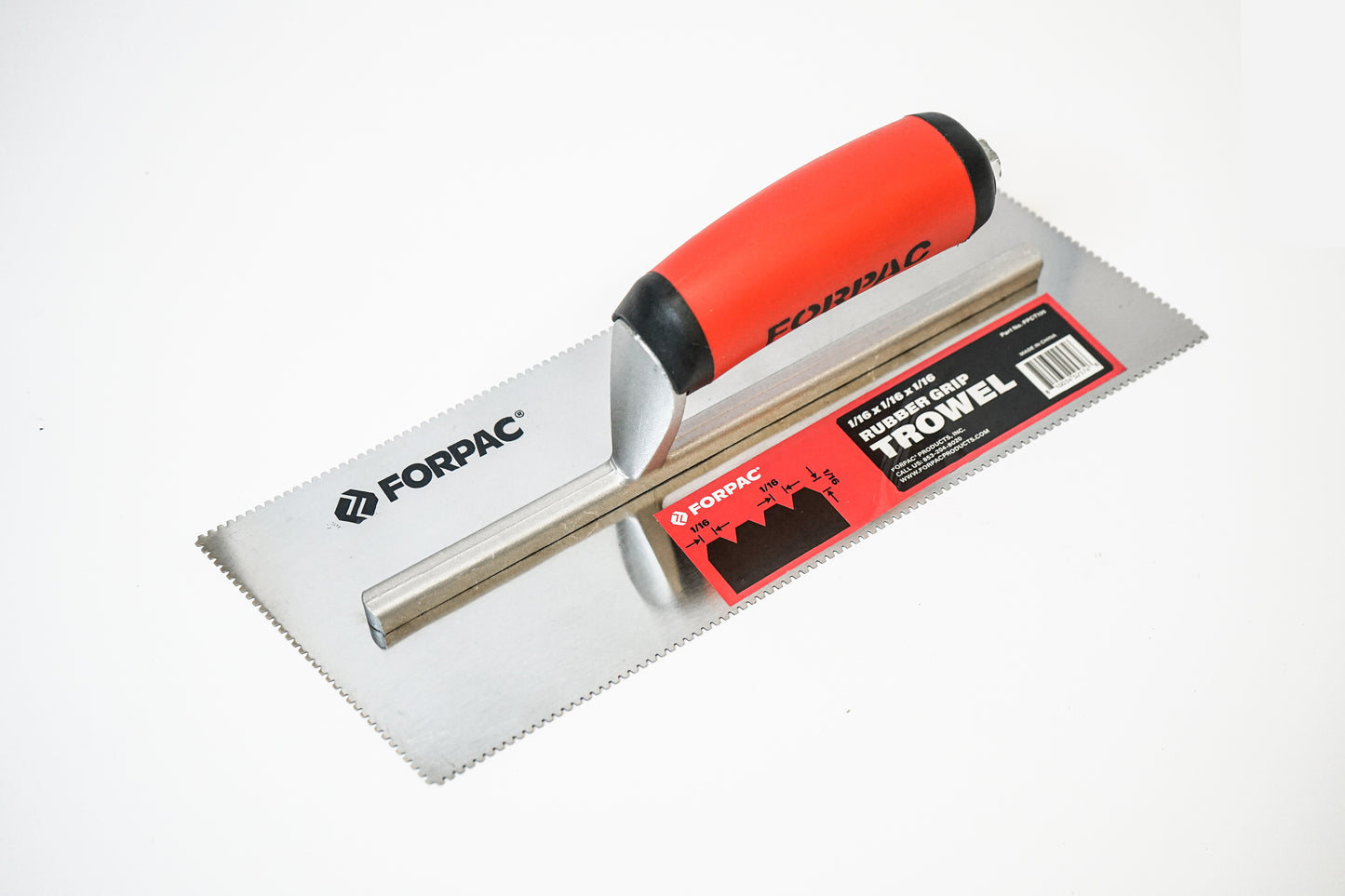 RUBBER GRIP FLAT V  NOTCH TROWEL 1/16 x 1/16 x 1/16