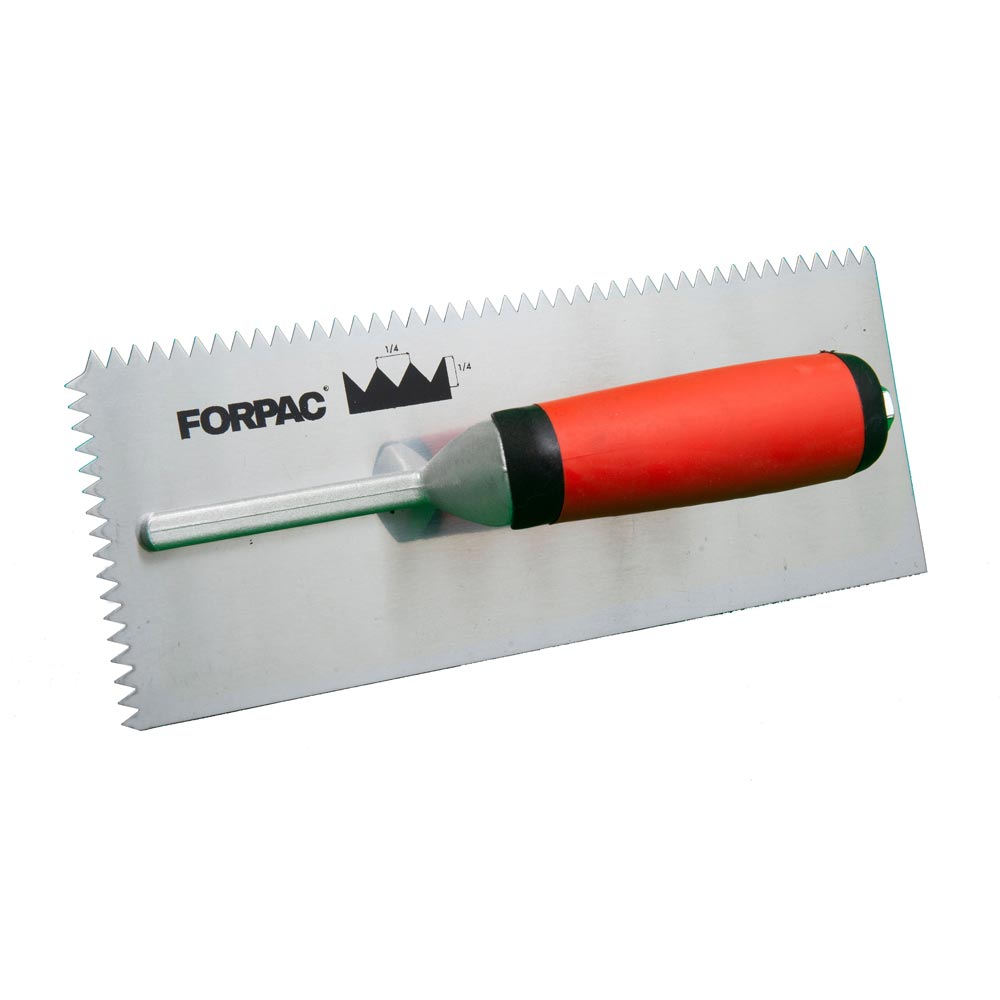 RUBBER GRIP V NOTCH TROWEL 1/4 x 1/4 – FORPAC PRODUCTS, LLC