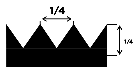 RUBBER GRIP V  NOTCH TROWEL 1/4 x 1/4