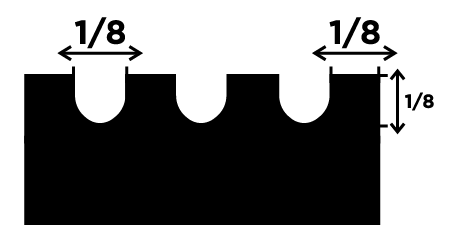 RUBBER GRIP U  NOTCH TROWEL 1/8 x 1/8 x 1/8